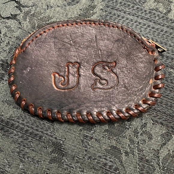 None Handbags - Antique Leather Coin Pouch